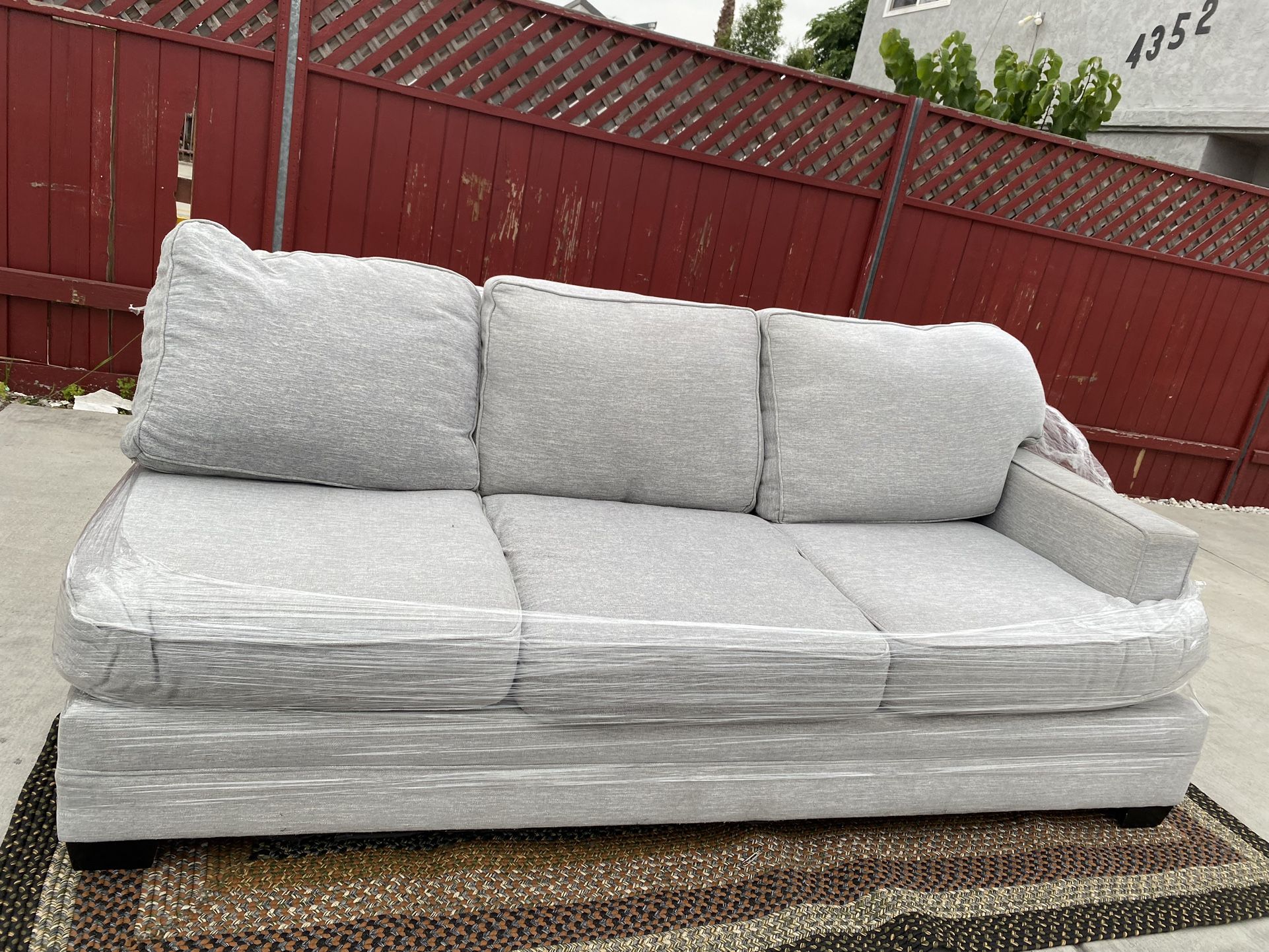 Long Single Side 3 seater Comfy Grey Couch