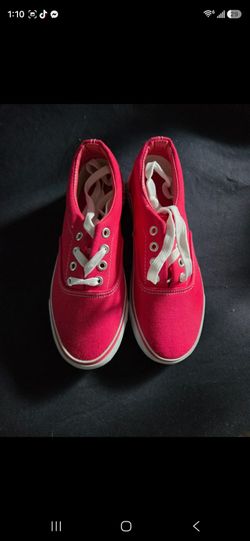 Red Canvas Low-Top Sneakers