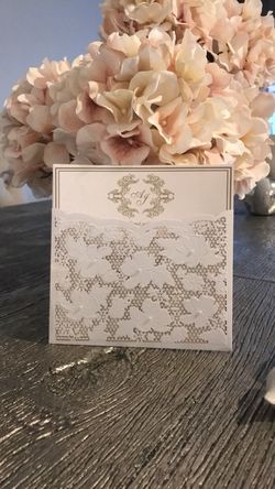 Laser cut invitation pocket