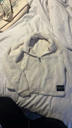 White Fluffy Crop Sweater