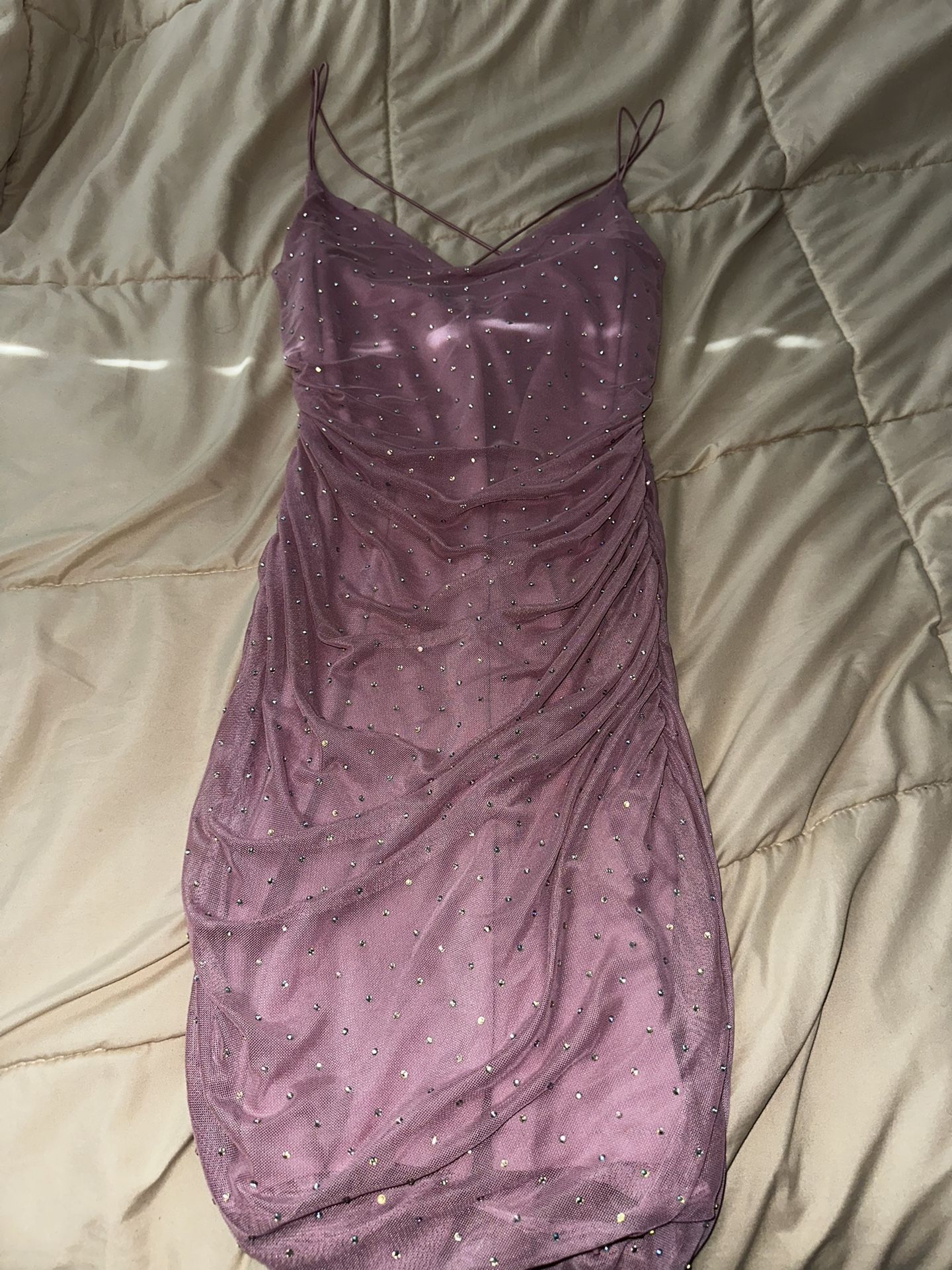 Mini Pink Shiny Dress