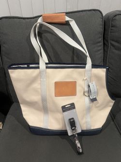 Navy Doggy Tote Bag and collar