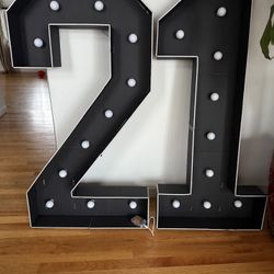 4FT Marquee Light Up Numbers, 2&1