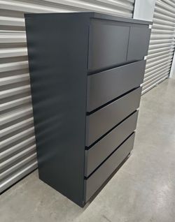 IKEA Malm 6-Drawer Tall Dresser Black-Brown