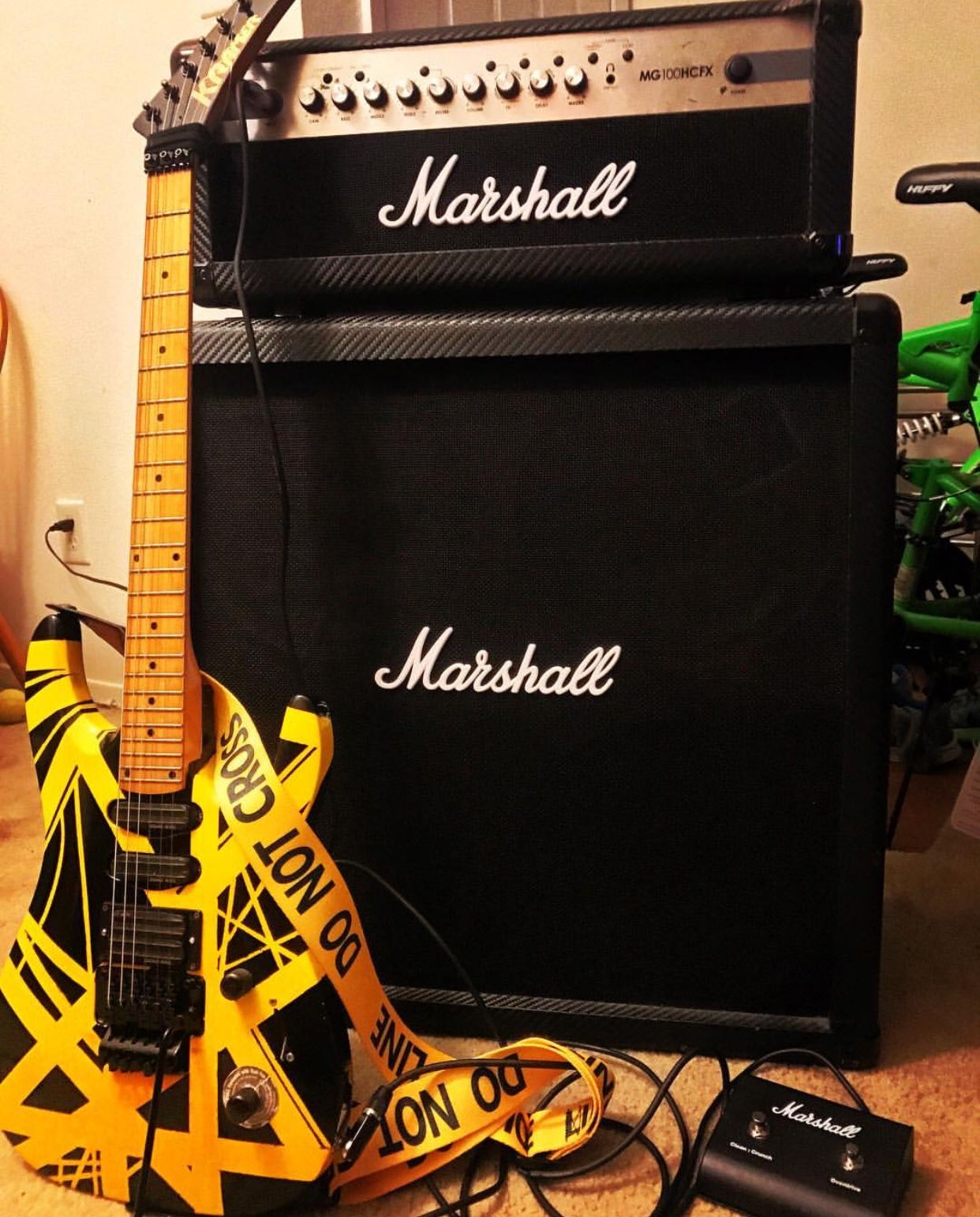 Marshall Guitar Stack Amp & Cabinet with foot switch