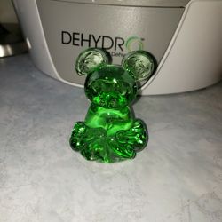 Green Glass Bear Figurine 