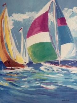 Wall Art Canvas Full Sail by Jane Slivka