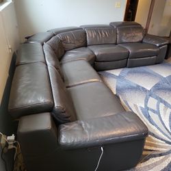 Beautiful leather couch. Leather sectional.