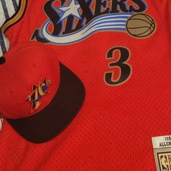 Iverson 76ers Jersey & Snapback Hat Set