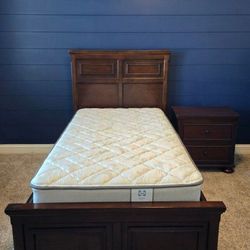 Twin Panel Bed With Nightstand