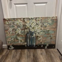 The object in the image is a Blossoms in Mason Jar Canvas Wall Art Print.