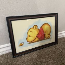 Framed Winnie The Pooh Bear Butt