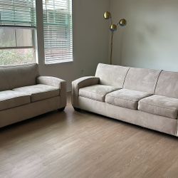 Light Beige Sofa Set (Gently Used)