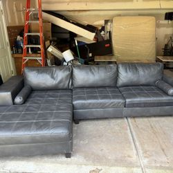 Leather Sectional With Ottoman 