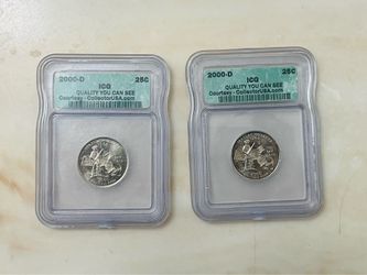 2-2000-D Massachusetts State Quarter, graded and encapsulated by ICG