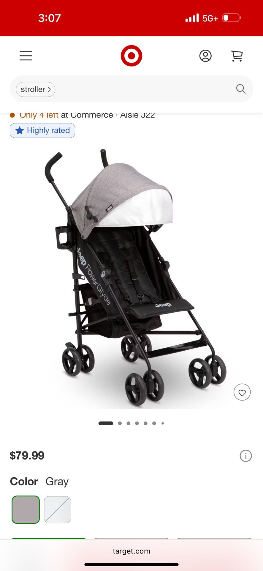 Jeep PowerGlyde Stroller New