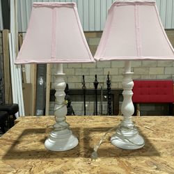 Pair of Lamps w/ Shades 22” H 
