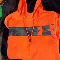 Under Armour Orange Pullover Hoodie Men’s XL
