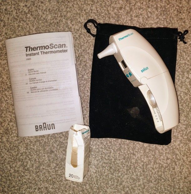 Authentic BRAUN ThermoScan Ear Thermometer HM-3 Tested