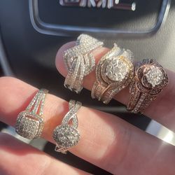 10k 14k gold natural diamond rings