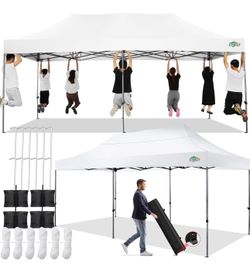 10 x 20 ft. Folding Tent – ​​Canopy Without Side Walls – Waterproof and Heavy-Duty – For Parties, Outdoor Events, and Gardens