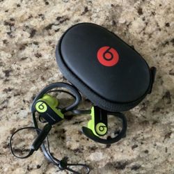 Power Beats Green Earbuds