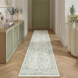 🔥Brand new in Box 🔥2x8 Runner Rug, Washable Vintage Floral Kitchen Rug, Non Slip, Low Pile, Non-Shedding, Stain Resistant Aesthetic Soft Carpet Runn