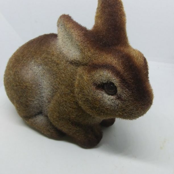VINTAGE PRICE FLOCKED BUNNY