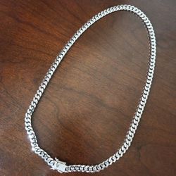 MOISSANITE 925 STERLING SILVER MIAMI CUBAN DIAMOND STONES BOX LOCK CHAIN