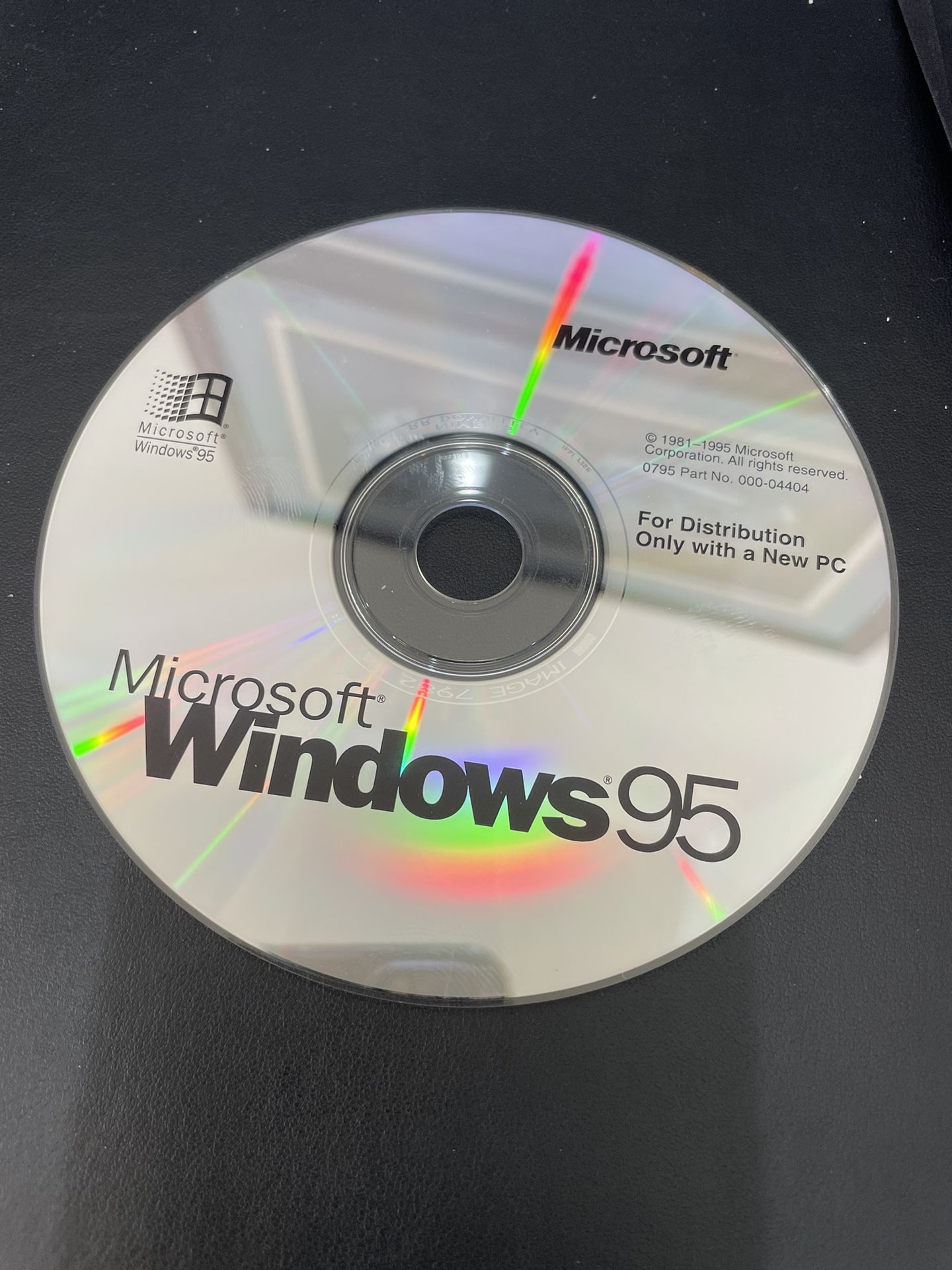 Microsoft Windows 95 Disc For Distribution W/ New PC - Not Sealed - Disc Only