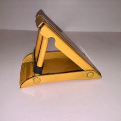 Vintage Folding Metal Wheel Chock Yellow Steel Tire Block Car / Trailer Japan