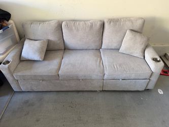 Reclining sofa light gray $300 OBO