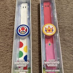 Super Nintendo World Power Up Band Princess Peach And Toad Set