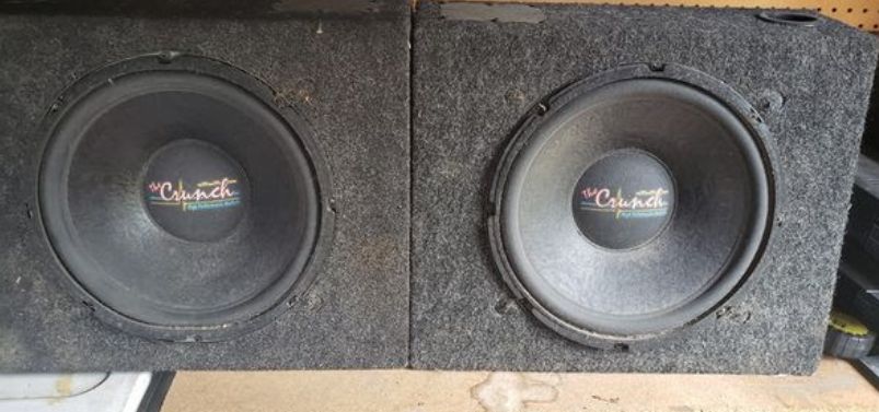 Pair of Crunch 10" Car Audio Subwoofer Old School Sub Great Condition