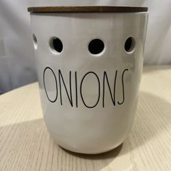 Rae Dunn By Magenta ceramic ONIONS Cellars - Wood Tops