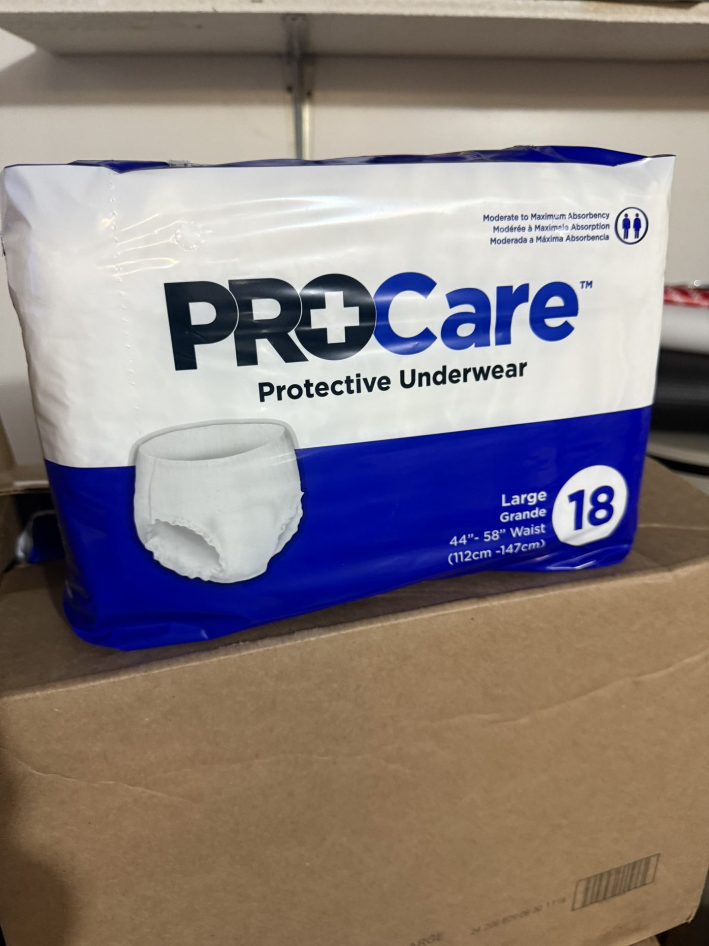 ProCare Adult Underwear Pull On Large Disposable Moderate Absorbency, CRU-513 - CASE of 72 , $30 per box