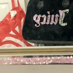 RHINESTONE JUICY SATCHEL WITH LONG STRAP!