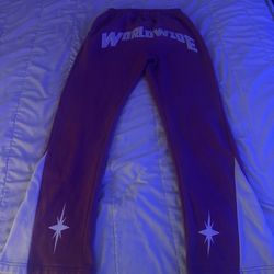 Pink stacked/flare sweatpants