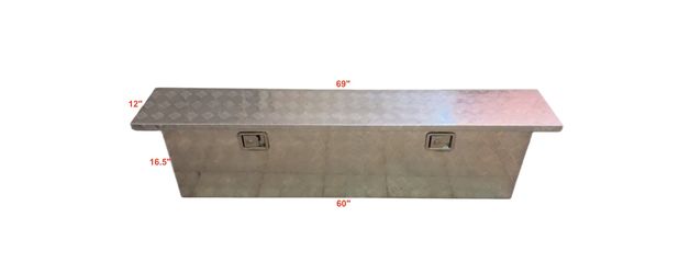 69"X12"X16.5" Aluminum Pickup Truck Trunk Bed Tool Box Trailer Storage + Lock