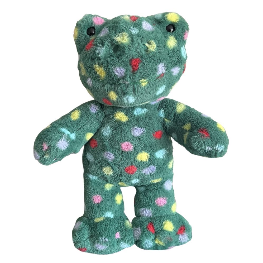 Build A Bear Jolly Jumps Frog Christmas Stuffed Animal Green Polka Dot 16 Inch