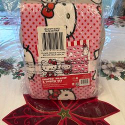 hello kitty pillow and throw set
