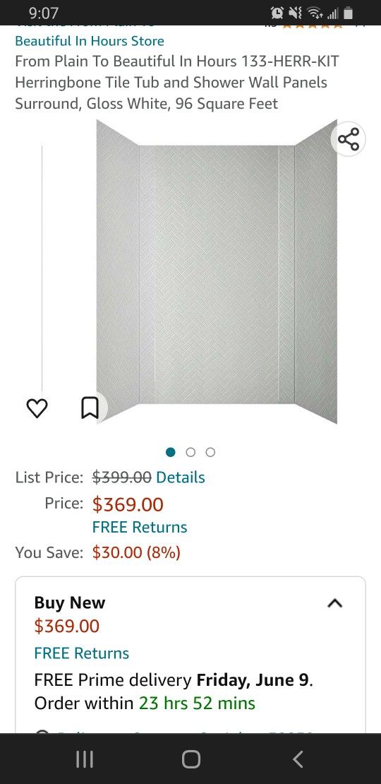 MirroFlex Herringbone Tile Tub & Shower Wall Panel Kit – Marble Look, 96 Sq Ft, Easy Install, Grout-Free