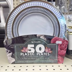 50 Luxury Blue Gold Plates