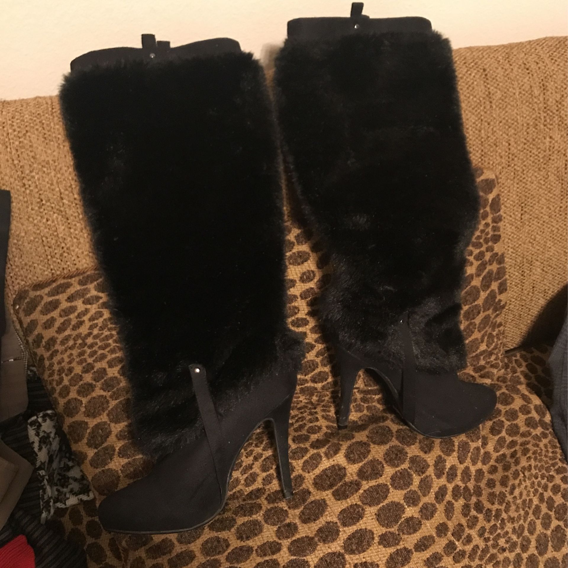 Fur Boots Size 7 50.00