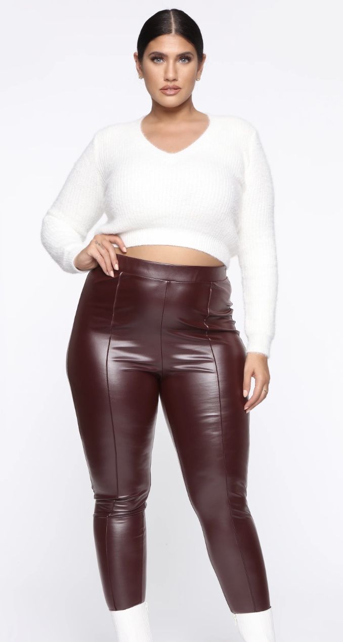 STRETCH Faux Leather Leggings - Size 1X