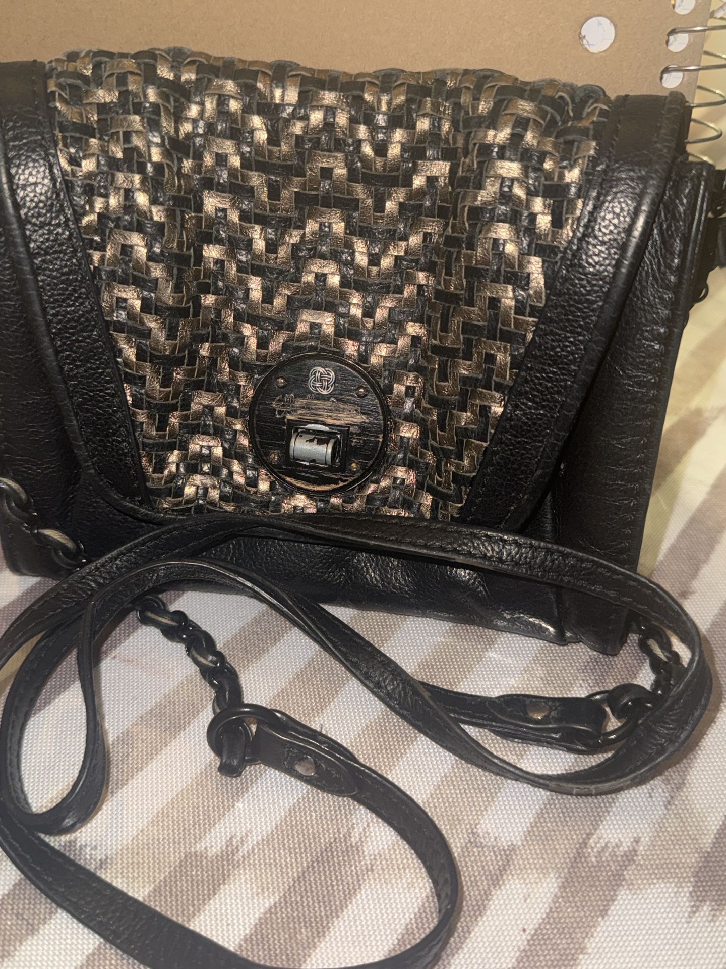 Elliott Lucca Small Black Leather Crossbody Bag