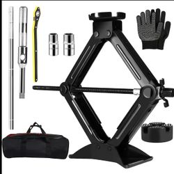 Car Jack Kit 2.5 Ton, Scissor Jack for Car with Rubber Pad