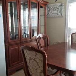 China Cabinet And Dining Room Table 
