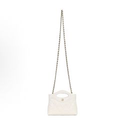 CHANEL 31bag 24S long horizontal version Nano leather chain diamond chain hand-held one-shoulder cross-body bag(85)46