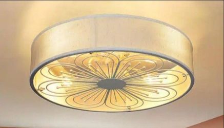 Tozing 19.9 in. Low Profile LED Modern Indoor Plum Blossom-Shape White Flush Mount Ceiling Fan with Light and Remote control
